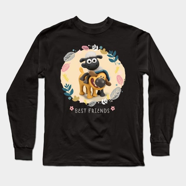 Vintage The Sheep TV Series Cartoon Shaun Long Sleeve T-Shirt by WelchCocoa